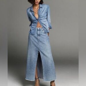 Anthropologie Pilcro The Madi Long Denim Skirt